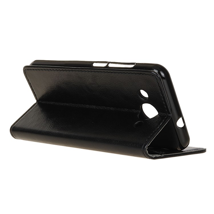 For Huawei Y3 (2017) Crazy Horse Wallet Leather Stand Cover - Black-5