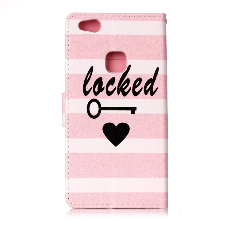 Pattern Printing Leather Wallet Case for Huawei P10 Lite - Heart Pattern-2