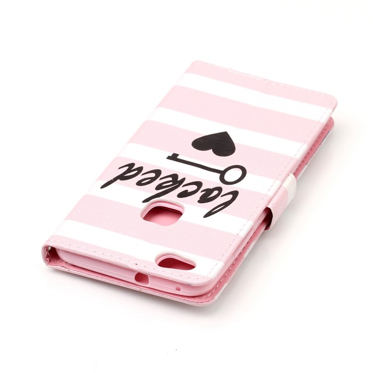 Pattern Printing Leather Wallet Case for Huawei P10 Lite - Heart Pattern-5