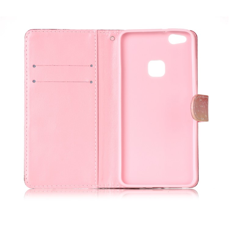 Pattern Printing Leather Wallet Case for Huawei P10 Lite - Heart Pattern-6
