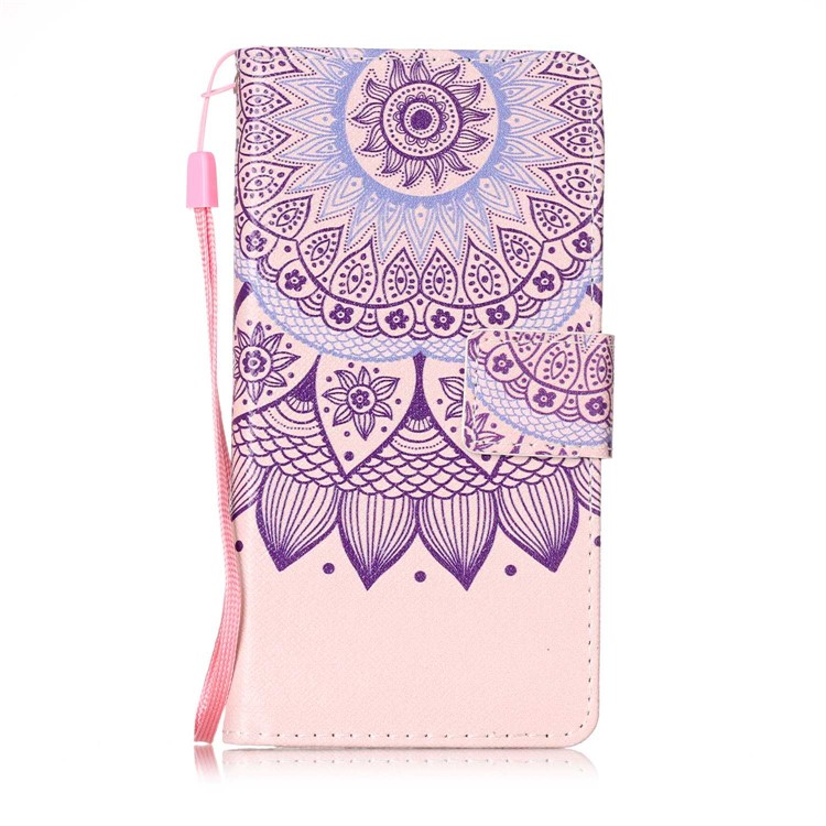 Patterned Wallet Leather Stand Case for Huawei P10 - Flower Pattern-1