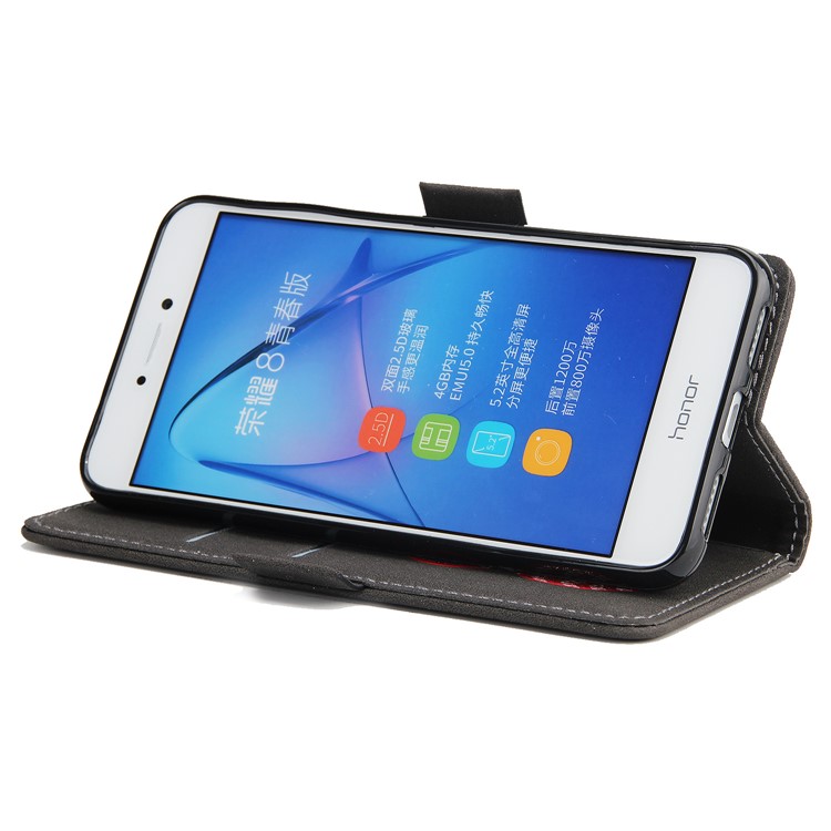 Dream Catcher Pattern Wallet Leather Flip Phone Case with Strap for Huawei P8 Lite (2017) / Honor 8 Lite - Black-5