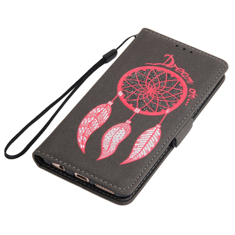 For Huawei Mate 9 Pro Dream Catcher Pattern Wallet Leather Stand Case with Strap - Black-7