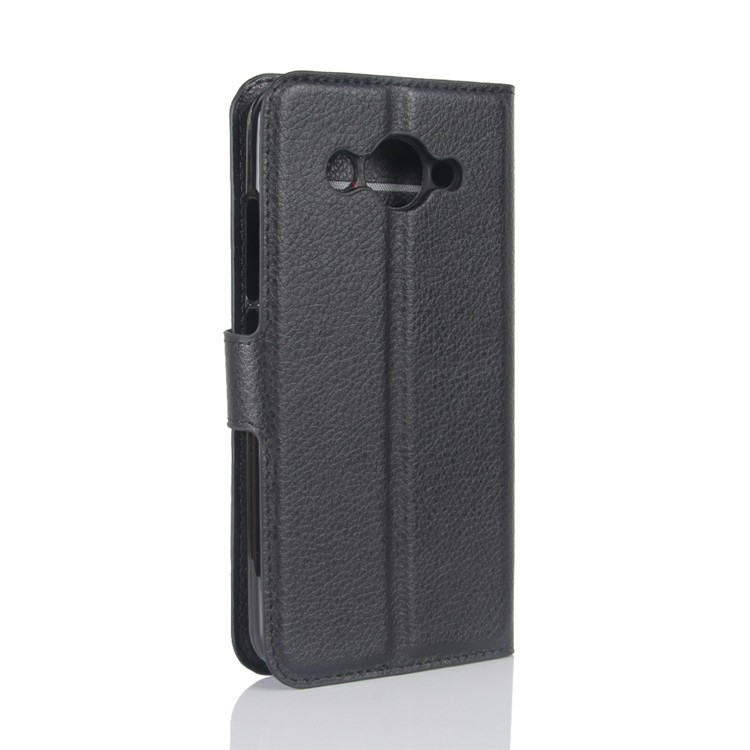 Lychee Skin Wallet Leather Stand Case for Huawei Y3 (2017) - Black-6