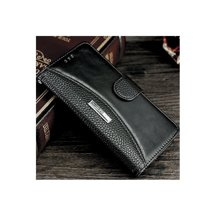 For Huawei P8 Lite (2017) / Honor 8 Lite Splicing Litchi Texture Wallet Leather Phone Cover - Black-1
