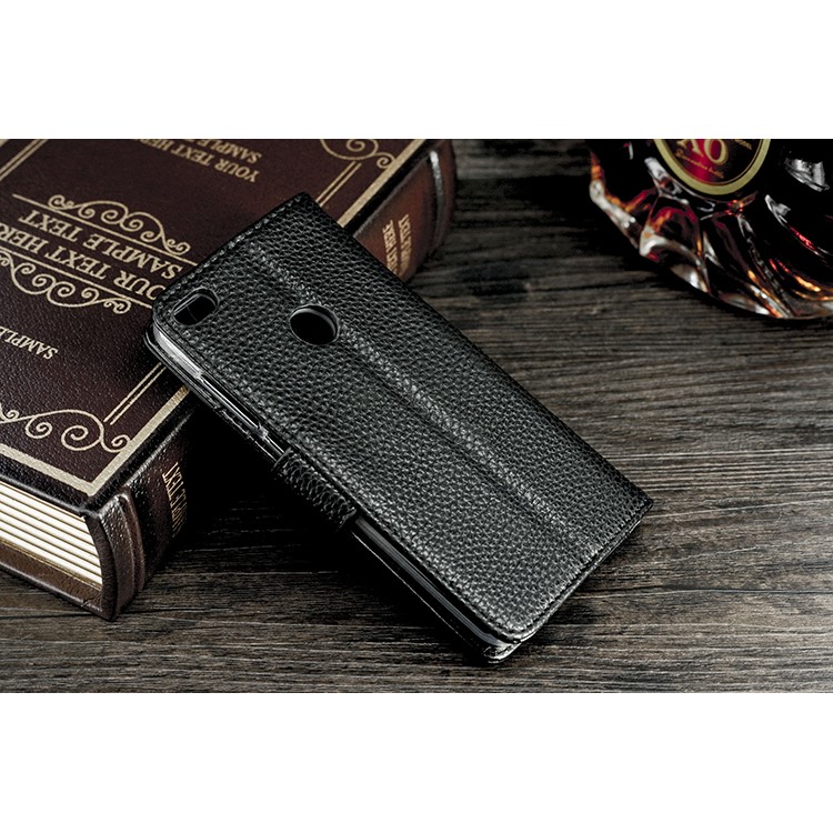 For Huawei P8 Lite (2017) / Honor 8 Lite Splicing Litchi Texture Wallet Leather Phone Cover - Black-2
