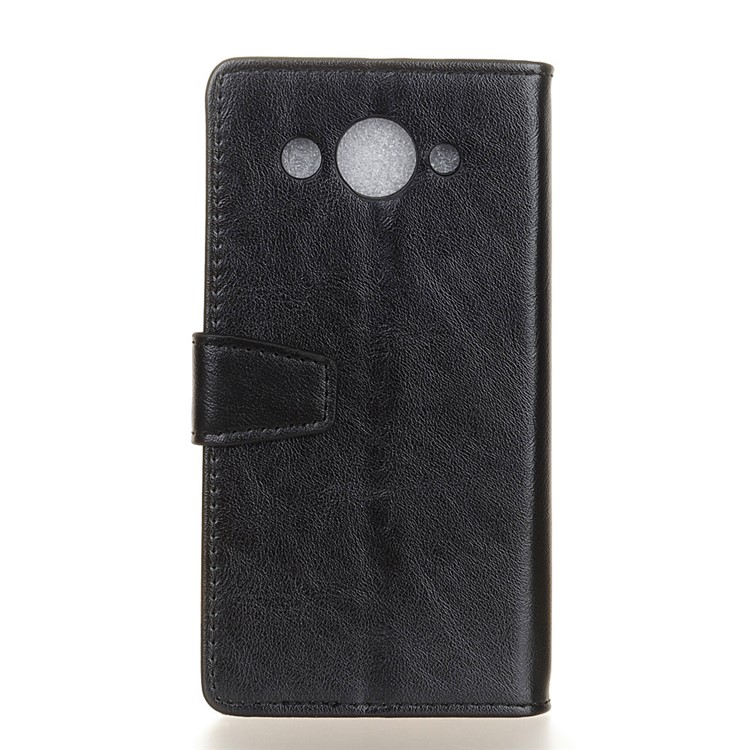 Crazy Horse Leather Wallet Case for Huawei Y3 (2017) - Black-2
