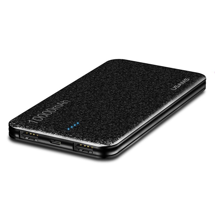 USAMS US-CD21 10000mah Série De Mosaicos Banco De Energia Dual USB - Preto-2