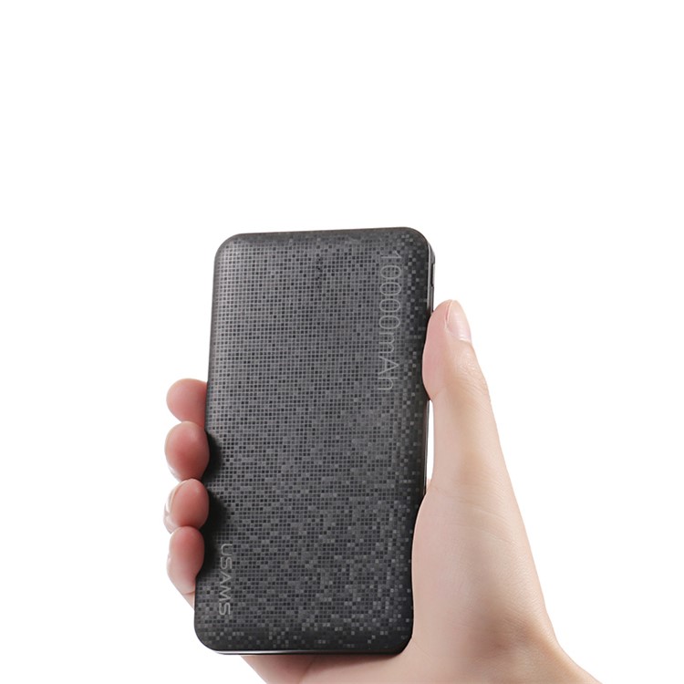 USAMS US-CD21 10000mah Série De Mosaicos Banco De Energia Dual USB - Preto-3