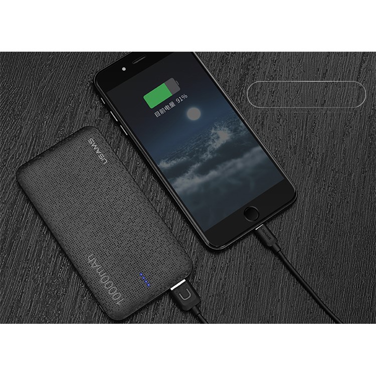 USAMS US-CD21 10000mah Série De Mosaicos Banco De Energia Dual USB - Preto-8