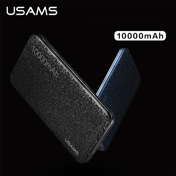 USAMS US-CD21 10000mah Série De Mosaicos Banco De Energia Dual USB - Preto-9