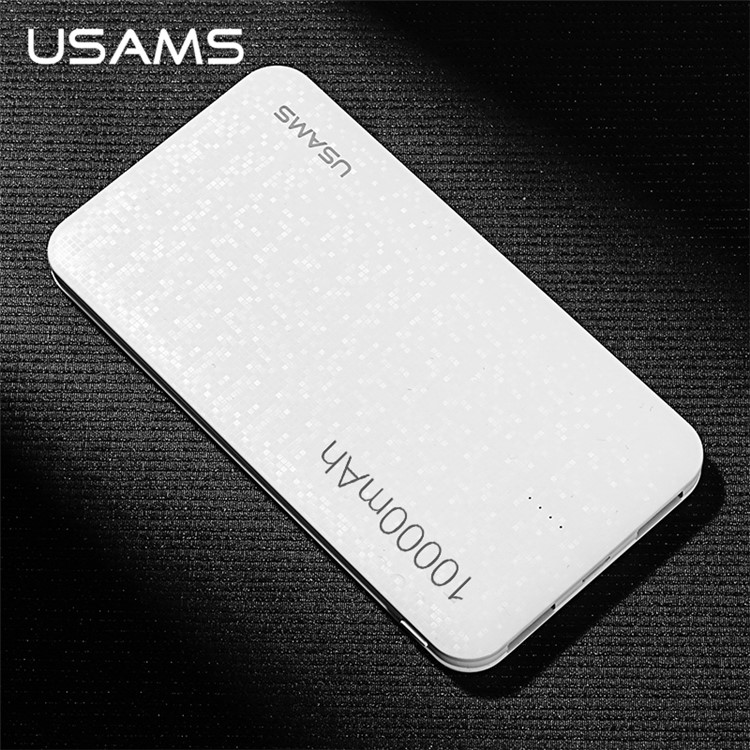 USAMS US-CD21 10000mAh Mosaic Series Dual USB External Power Bank - White-1