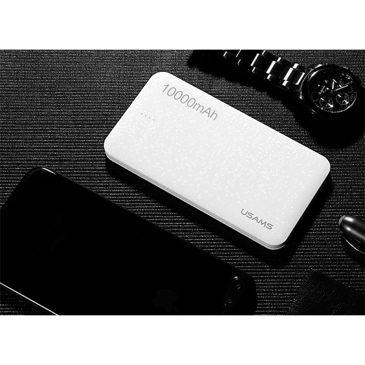 USAMS US-CD21 10000mAh Mosaic Series Dual USB External Power Bank - White-2