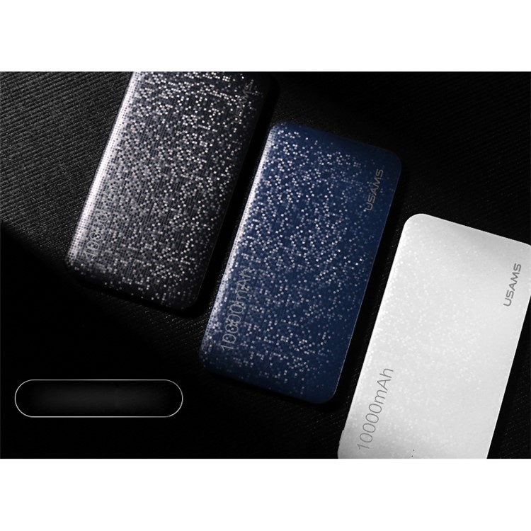 USAMS US-CD21 10000mAh Mosaic Series Dual USB External Power Bank - White-3