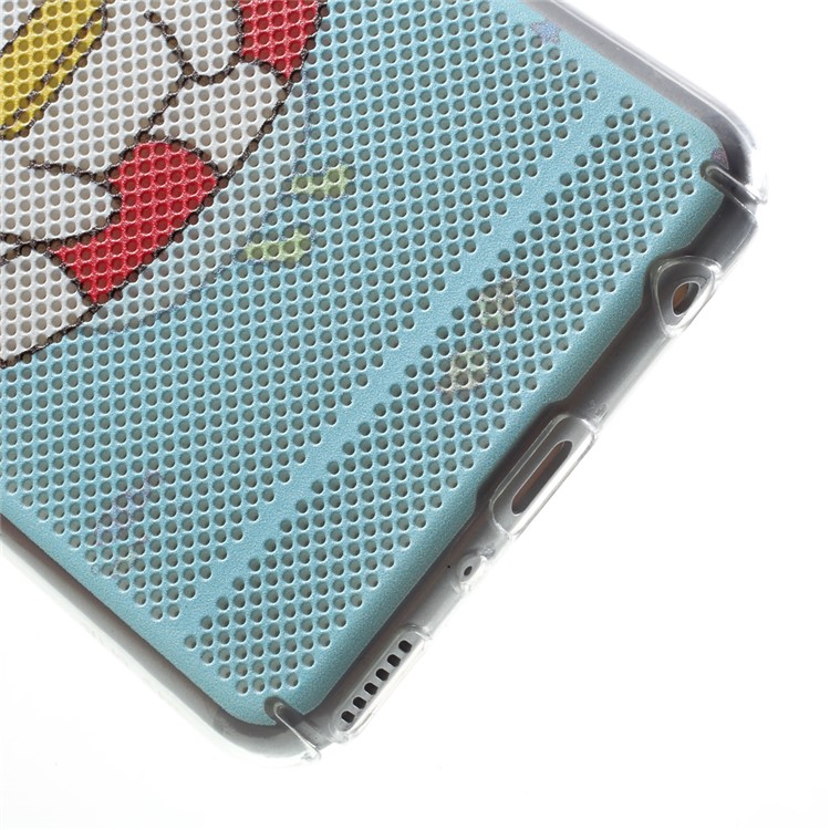 Hollow Mesh Pattern Printing Plastic Mobile Phone Case for Huawei P10 Plus - Cute Duckling Swimming with a Ring-5