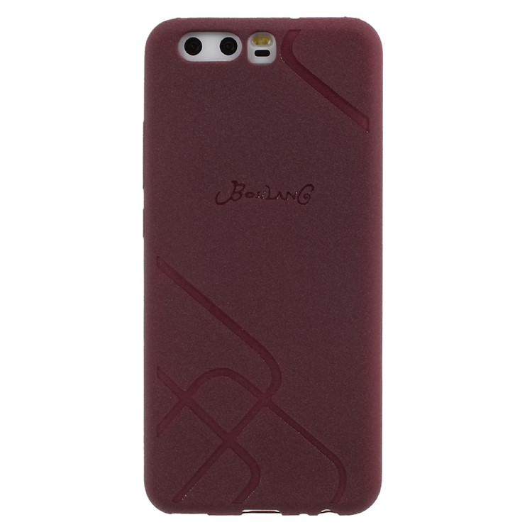 BOSILANG Lines Pattern Matte TPU Case for Huawei P10 Plus - Wine Red-2