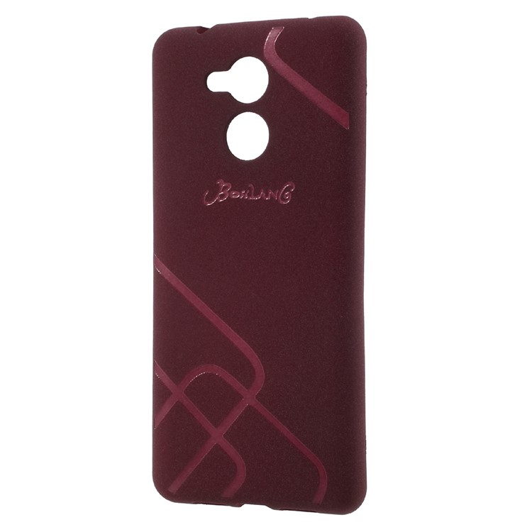 BOSILANG Lines Pattern Matte TPU Case for Huawei Enjoy 6s - Wine Red-2