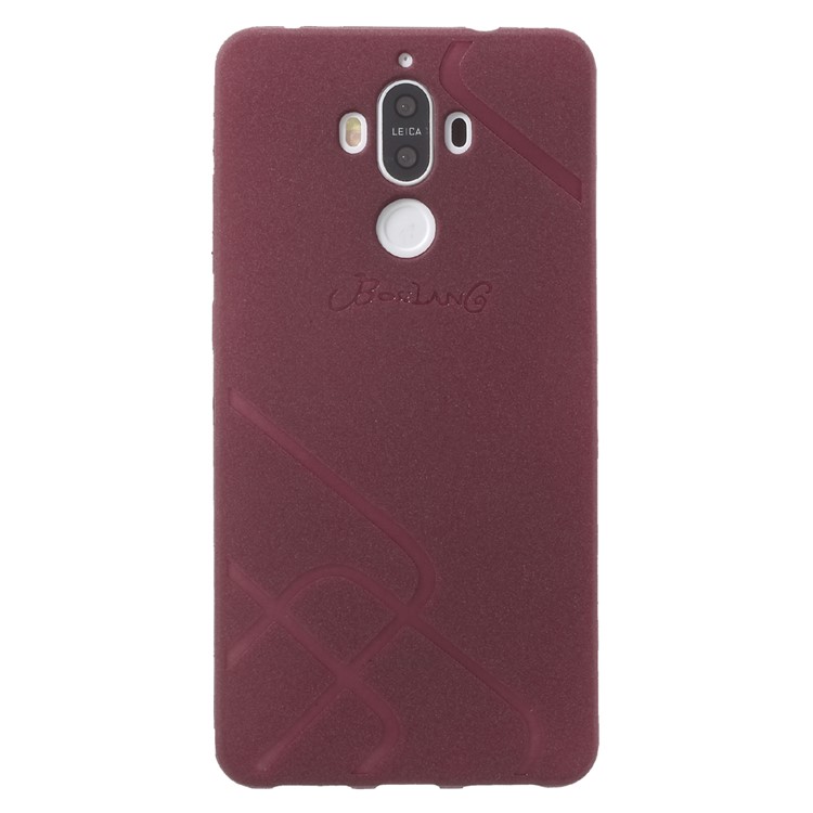 BOSILANG Lines Pattern Matte TPU Case for Huawei Mate 9 - Wine Red-2