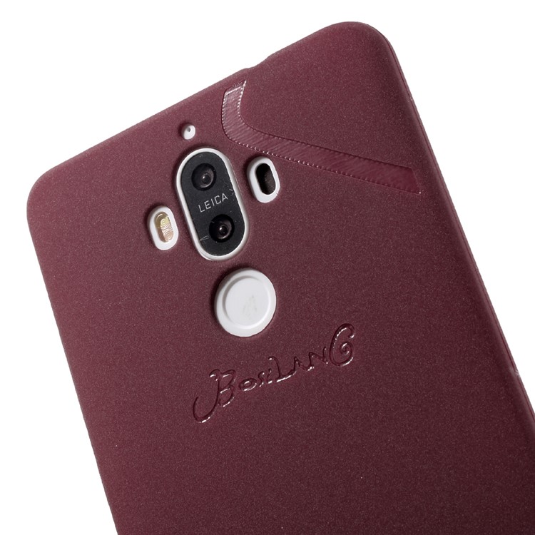 BOSILANG Lines Pattern Matte TPU Case for Huawei Mate 9 - Wine Red-5