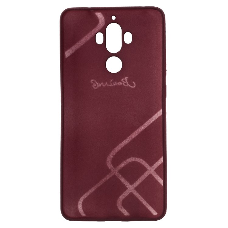 BOSILANG Lines Pattern Matte TPU Case for Huawei Mate 9 - Wine Red-6