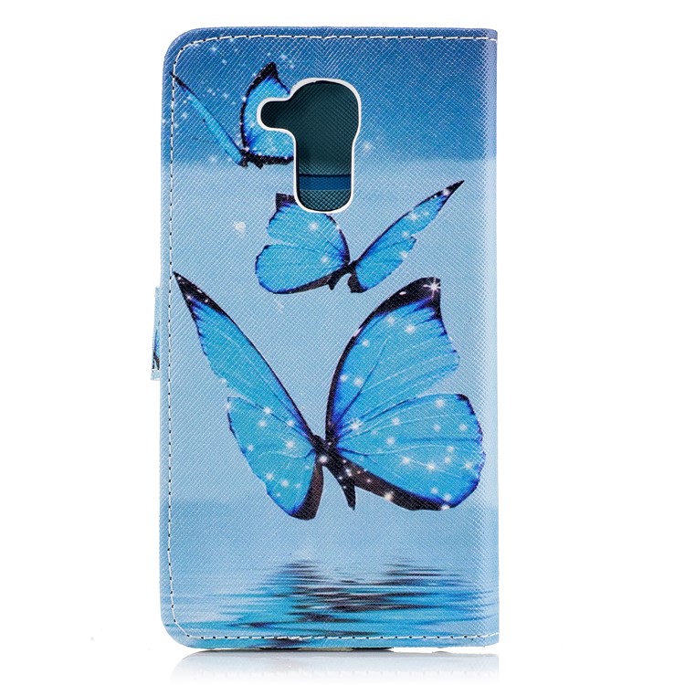 Pattern Printing Protective Leather Wallet Case for Huawei Honor 5c/GT3/Honor 7 Lite - Blue Butterfly-3