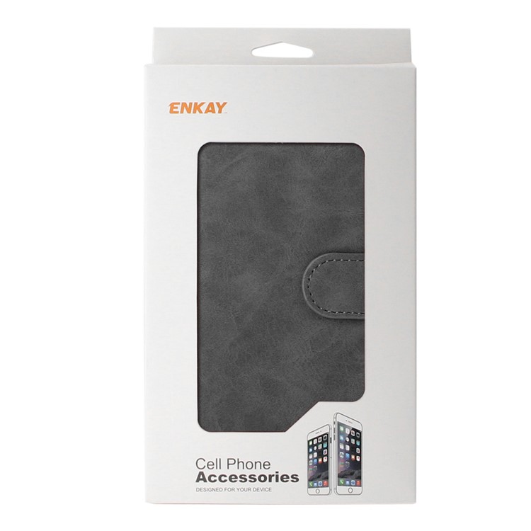 ENKAY Wallet PU Leather Protective Case with Stand for Huawei P10 - Black-7