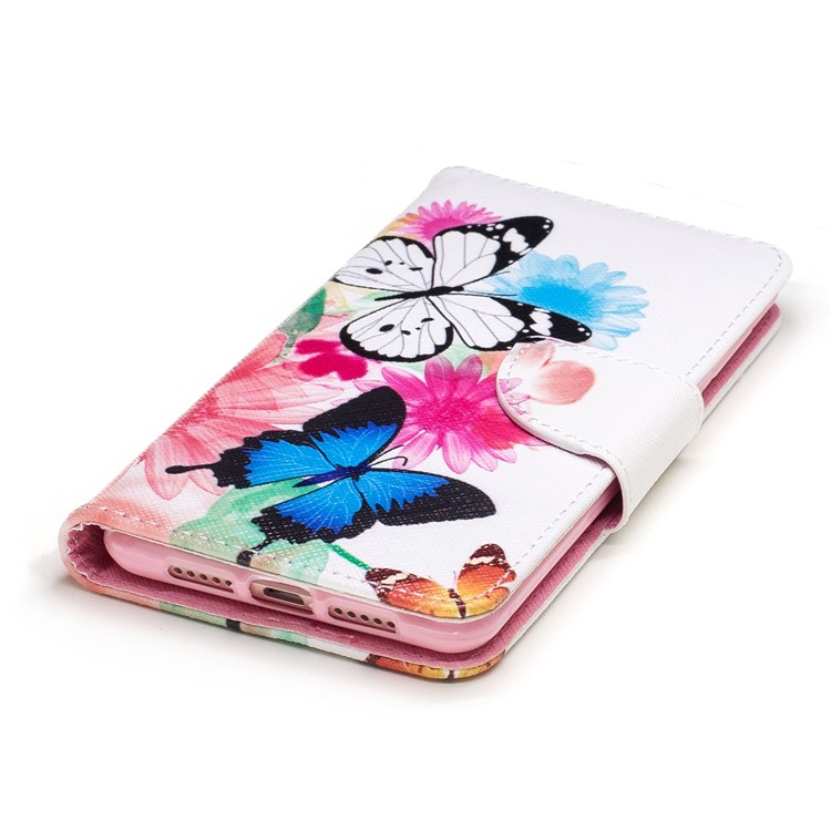Impression des motifs Portefeuille en cuir PU Boîtier protecteur pour téléphone portable avec support pour Huawei Honor 6c - Papillon et tournesol-6