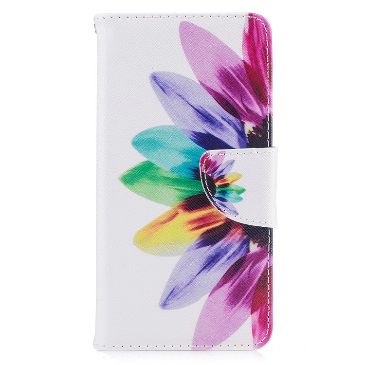 Pattern Printing Magnatic Leather Wallet Phone Casing with Stand for Huawei Honor 6c - Multi-color Sunflower-2
