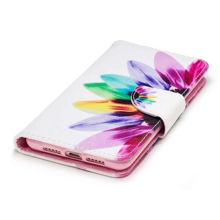 Pattern Printing Magnatic Leather Wallet Phone Casing with Stand for Huawei Honor 6c - Multi-color Sunflower-6