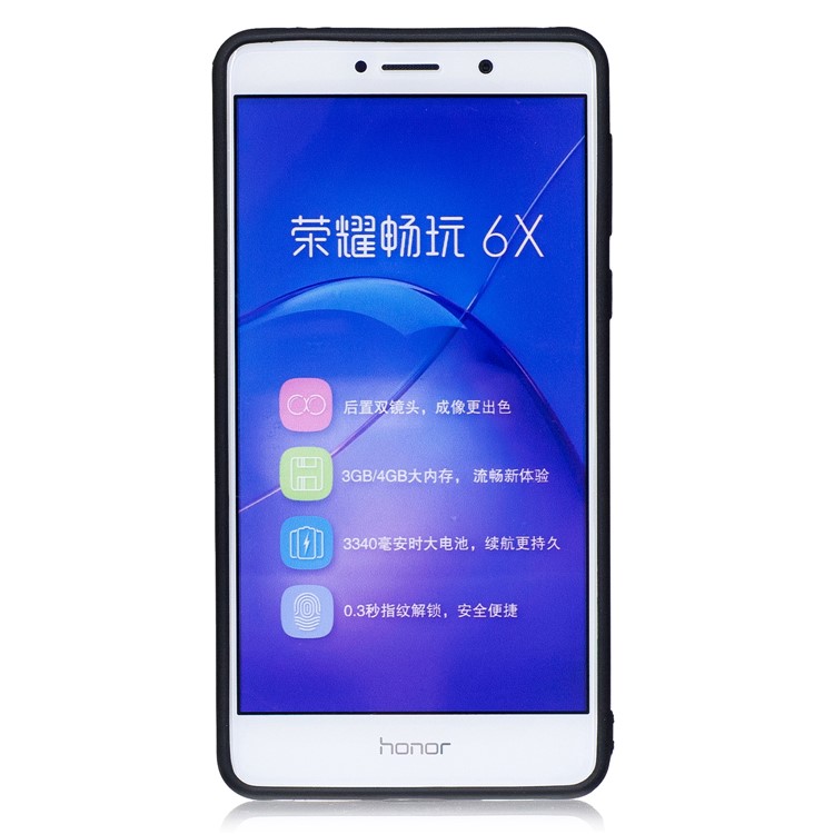Embossing Pattern Matte Soft TPU Casing for Huawei Honor 6x (2016) - Kiss My Ass-3