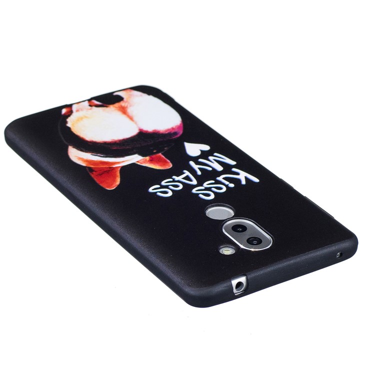 Embossing Pattern Matte Soft TPU Casing for Huawei Honor 6x (2016) - Kiss My Ass-5