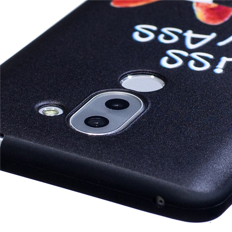 Embossing Pattern Matte Soft TPU Casing for Huawei Honor 6x (2016) - Kiss My Ass-6