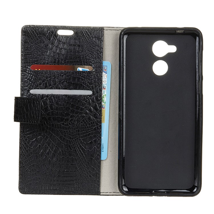 Crocodile Texture Wallet Stand Leather Case for Huawei Honor 6A - Black-4