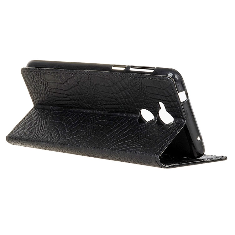 Crocodile Texture Wallet Stand Leather Case for Huawei Honor 6A - Black-5