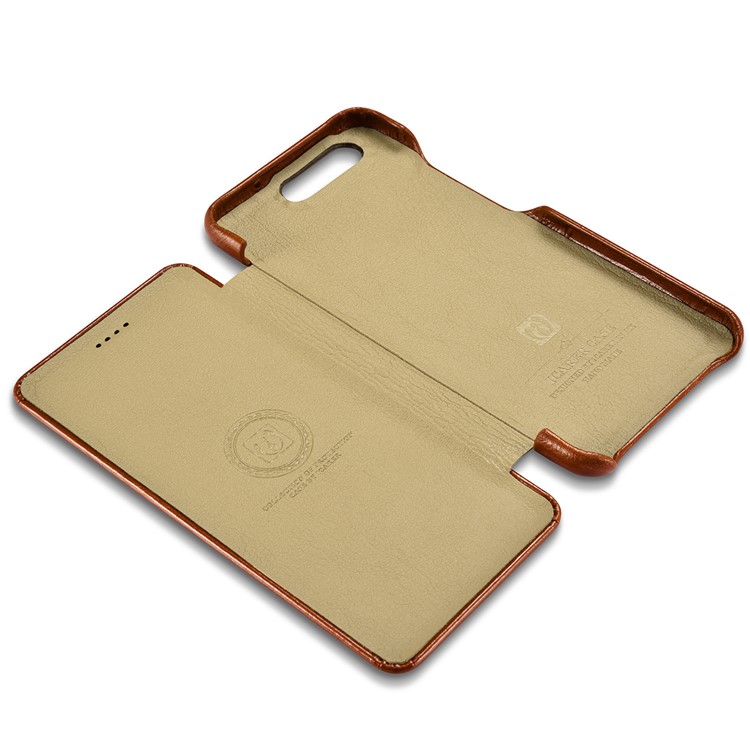 ICARER Curved Edge Vintage Genuine Leather Phone Shell for Huawei P10 Plus - Brown-9