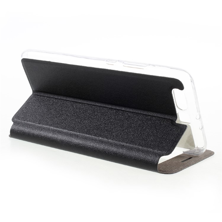 Slide to Answer View Window Leather Cover for Huawei P10 Lite - Black-4