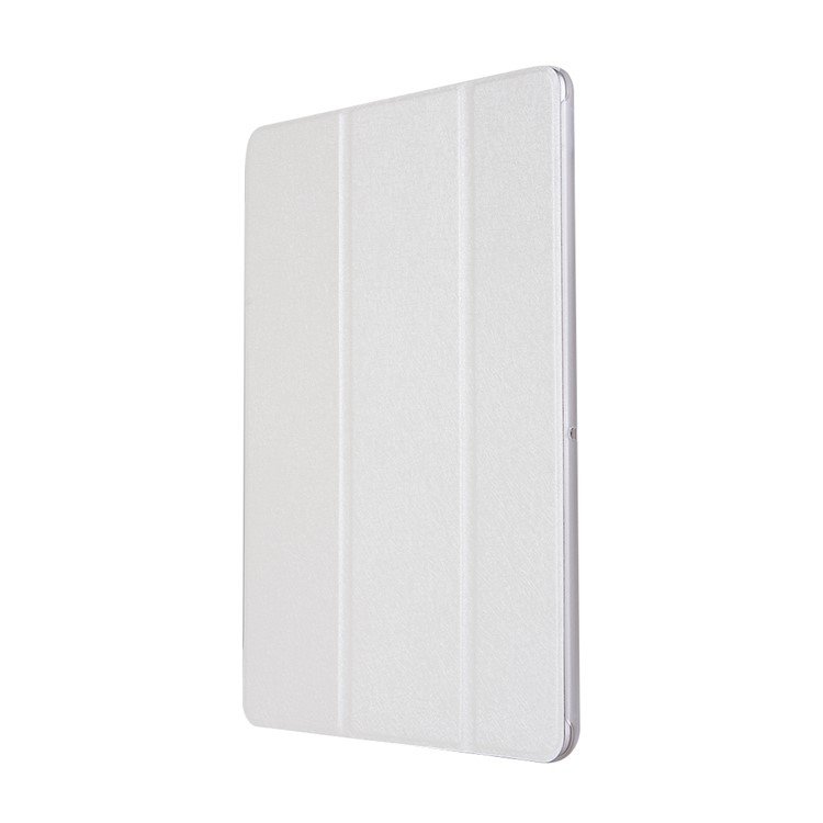 Silk Texture Tri-fold Stand PU Leather Flip Case para Huawei MediaPad T3 10 - Branco-2