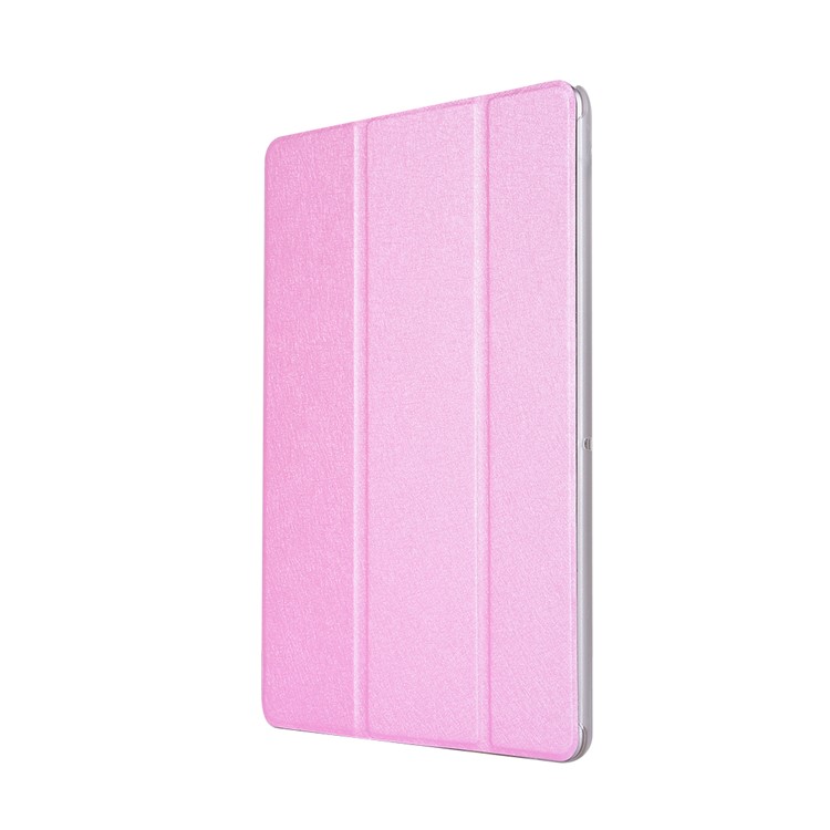 soie texture tri-Fold Stand en cuir PU pour Huawei MediaPad T3 10 - Rose-2
