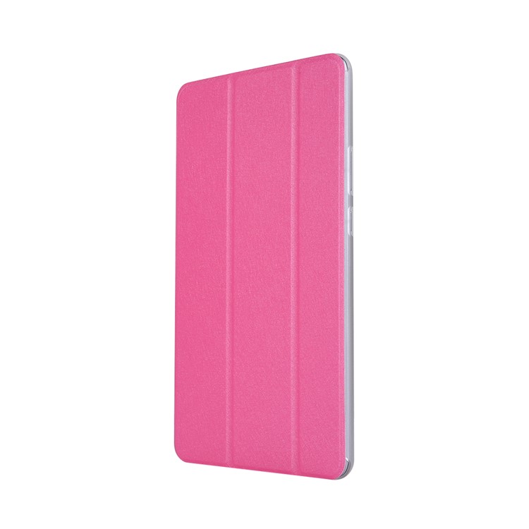 Silk Texture Tri-fold Stand Leather Cover for Huawei MediaPad T3 8.0 - Rose-2