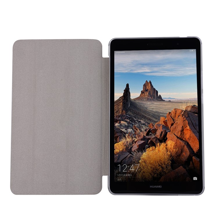 Silk Texture Tri-fold Stand Leather Cover for Huawei MediaPad T3 8.0 - Rose-6