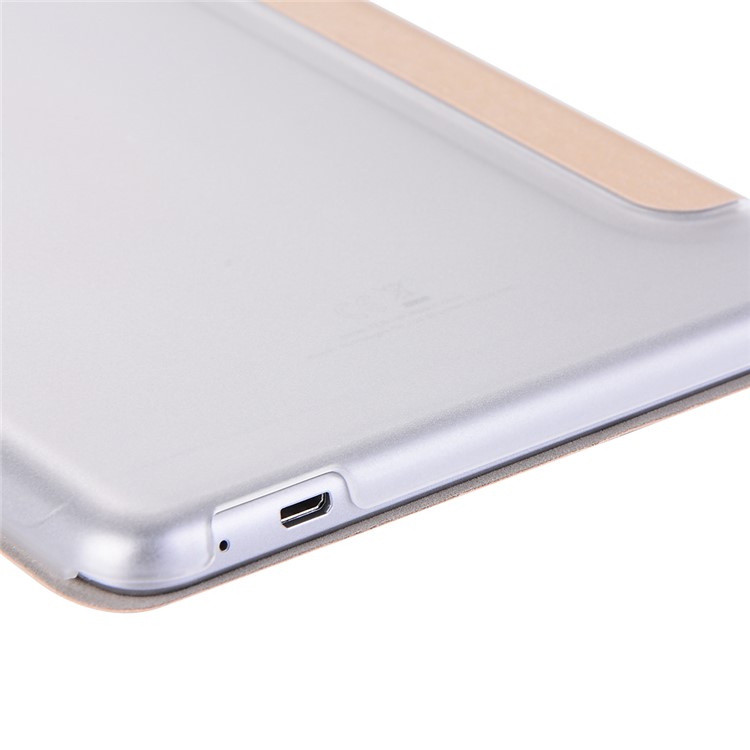 Silk Texture Tri-fold Stand Leather Shell for Huawei MediaPad T3 8.0 - Gold-10