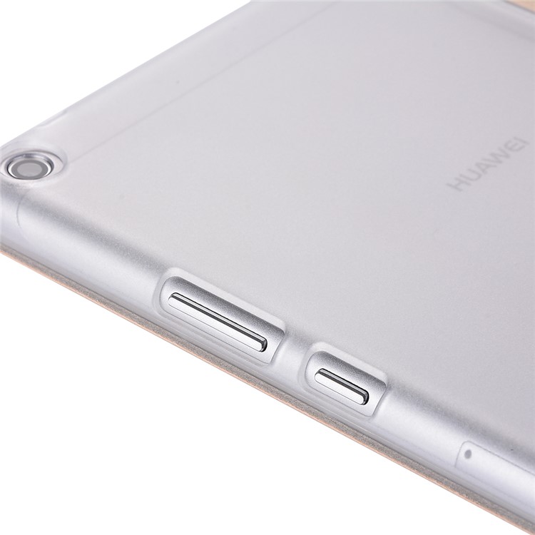 Silk Texture Tri-fold Stand Leather Shell for Huawei MediaPad T3 8.0 - Gold-8