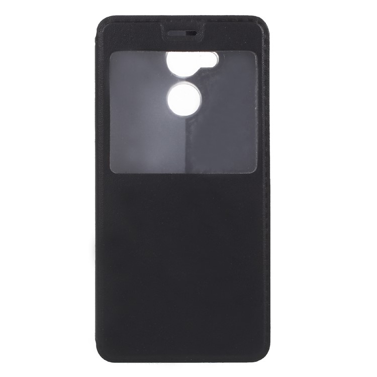 Folding Stand View Window Leather Phone Case for Huawei Honor 6A - Black-3
