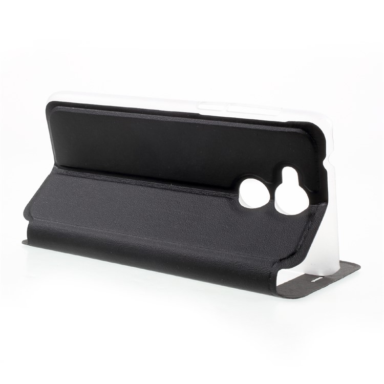 Folding Stand View Window Leather Phone Case for Huawei Honor 6A - Black-4