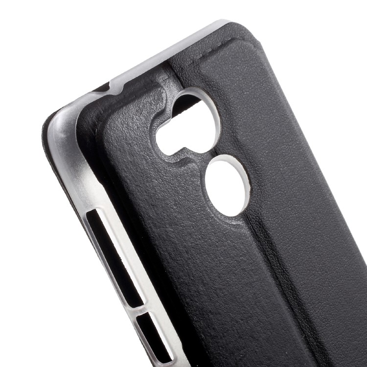 Folding Stand View Window Leather Phone Case for Huawei Honor 6A - Black-6