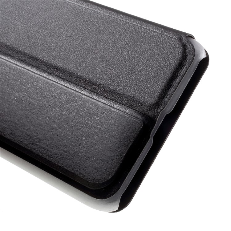 Folding Stand View Window Leather Phone Case for Huawei Honor 6A - Black-7