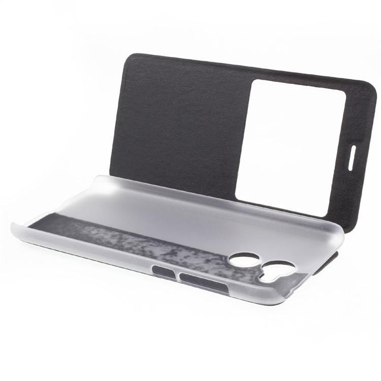 Folding Stand View Window Leather Phone Case for Huawei Honor 6A - Black-8