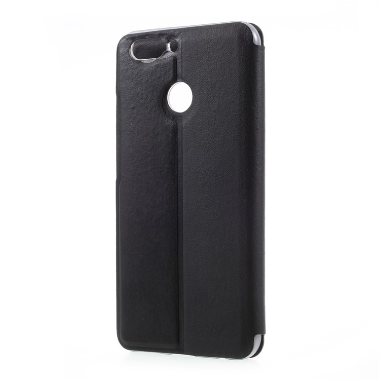 Folding Stand View Window Leather Phone Case for Huawei Nova 2 - Black-2