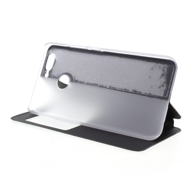 Folding Stand View Window Leather Phone Case for Huawei Nova 2 - Black-4