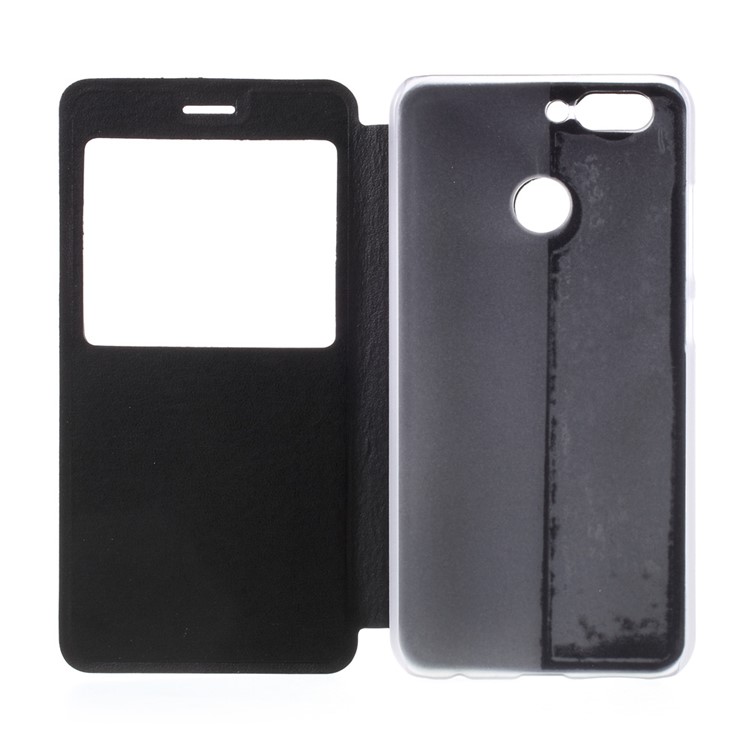 Folding Stand View Window Leather Phone Case for Huawei Nova 2 - Black-6